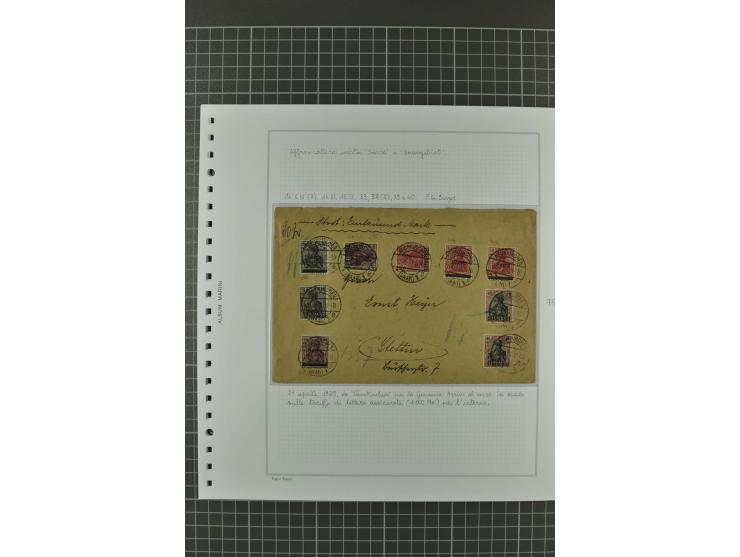 1920/21, 3bändige Sammlung mit ca. 180 Briefen und Karten ab den Armeepostämtern, dabei Mischfrankaturen mit Dt.Reich, Wertbr