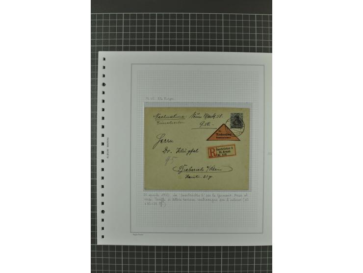 1920/21, 3bändige Sammlung mit ca. 180 Briefen und Karten ab den Armeepostämtern, dabei Mischfrankaturen mit Dt.Reich, Wertbr