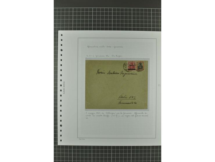 1920/21, 3bändige Sammlung mit ca. 180 Briefen und Karten ab den Armeepostämtern, dabei Mischfrankaturen mit Dt.Reich, Wertbr