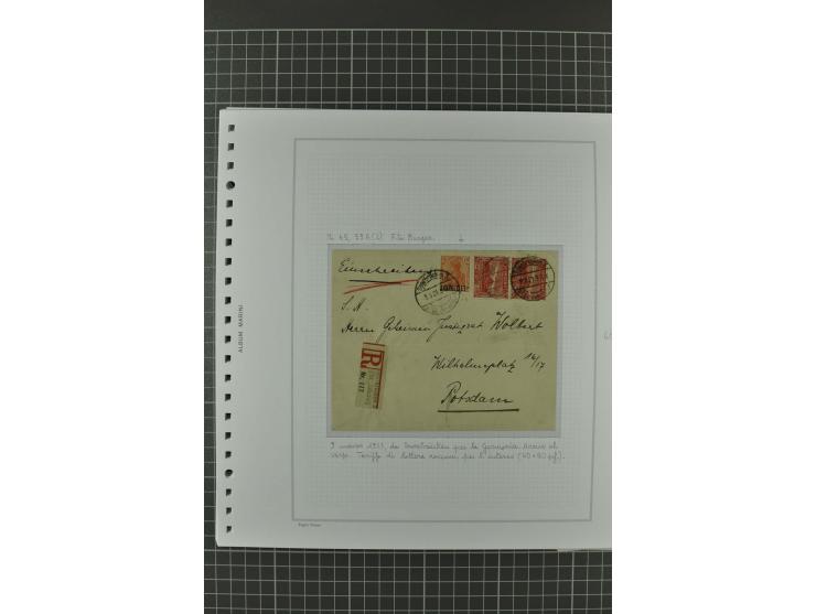 1920/21, 3bändige Sammlung mit ca. 180 Briefen und Karten ab den Armeepostämtern, dabei Mischfrankaturen mit Dt.Reich, Wertbr