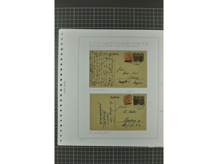 1920/21, 3bändige Sammlung mit ca. 180 Briefen und Karten ab den Armeepostämtern, dabei Mischfrankaturen mit Dt.Reich, Wertbr
