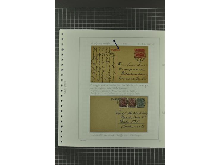 1920/21, 3bändige Sammlung mit ca. 180 Briefen und Karten ab den Armeepostämtern, dabei Mischfrankaturen mit Dt.Reich, Wertbr