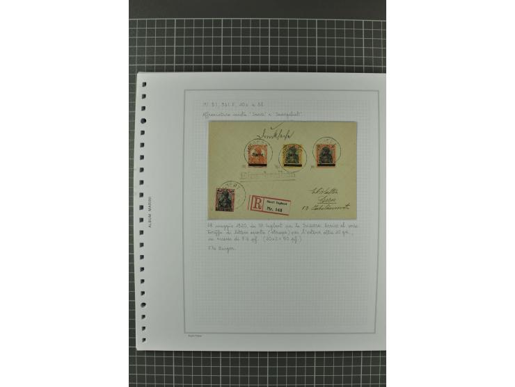 1920/21, 3bändige Sammlung mit ca. 180 Briefen und Karten ab den Armeepostämtern, dabei Mischfrankaturen mit Dt.Reich, Wertbr