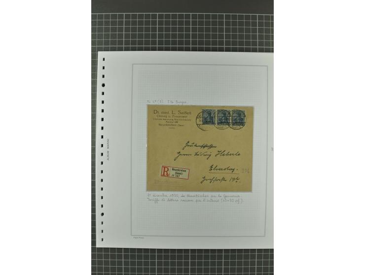 1920/21, 3bändige Sammlung mit ca. 180 Briefen und Karten ab den Armeepostämtern, dabei Mischfrankaturen mit Dt.Reich, Wertbr
