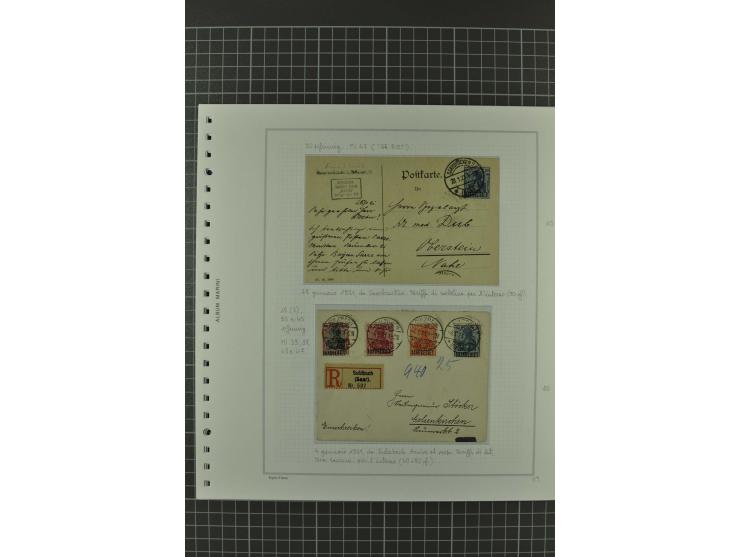 1920/21, 3bändige Sammlung mit ca. 180 Briefen und Karten ab den Armeepostämtern, dabei Mischfrankaturen mit Dt.Reich, Wertbr