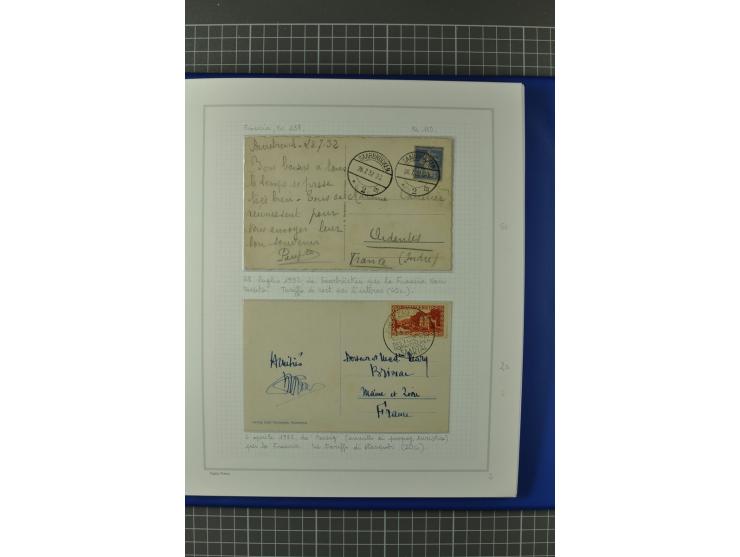 1921/34, Sammlung von über 250 Briefen und Karten in drei Alben, dabei Einzel und Mehrfachfrankaturen, Paketkarten, Wertbrief