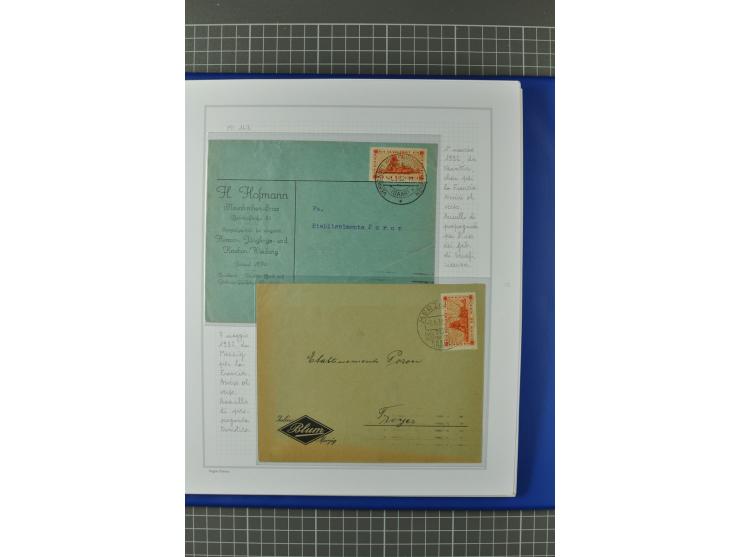 1921/34, Sammlung von über 250 Briefen und Karten in drei Alben, dabei Einzel und Mehrfachfrankaturen, Paketkarten, Wertbrief