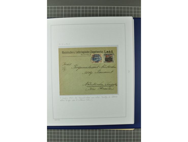 1921/34, Sammlung von über 250 Briefen und Karten in drei Alben, dabei Einzel und Mehrfachfrankaturen, Paketkarten, Wertbrief