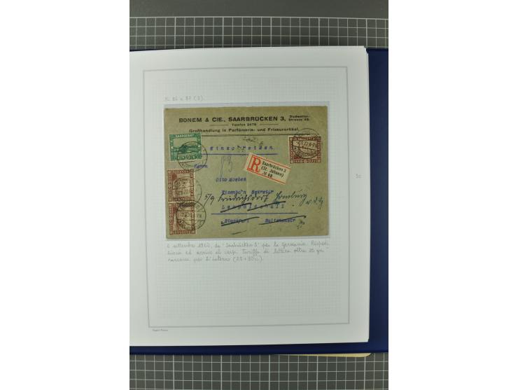 1921/34, Sammlung von über 250 Briefen und Karten in drei Alben, dabei Einzel und Mehrfachfrankaturen, Paketkarten, Wertbrief