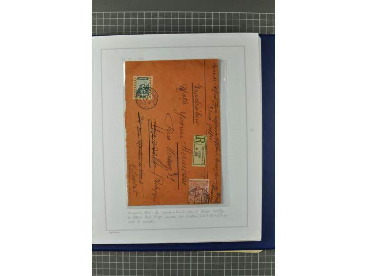 1921/34, Sammlung von über 250 Briefen und Karten in drei Alben, dabei Einzel und Mehrfachfrankaturen, Paketkarten, Wertbrief