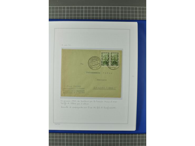 1921/34, Sammlung von über 250 Briefen und Karten in drei Alben, dabei Einzel und Mehrfachfrankaturen, Paketkarten, Wertbrief