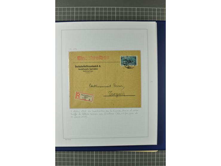 1921/34, Sammlung von über 250 Briefen und Karten in drei Alben, dabei Einzel und Mehrfachfrankaturen, Paketkarten, Wertbrief