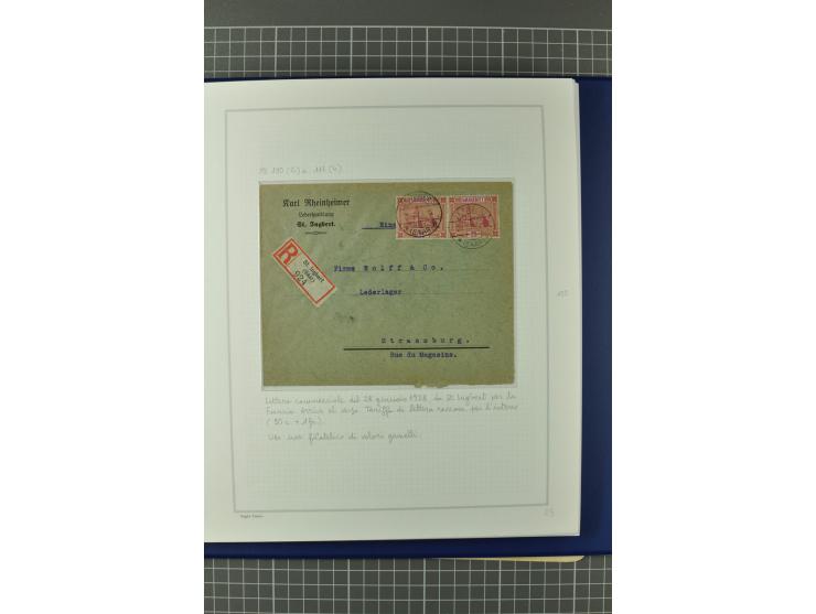 1921/34, Sammlung von über 250 Briefen und Karten in drei Alben, dabei Einzel und Mehrfachfrankaturen, Paketkarten, Wertbrief