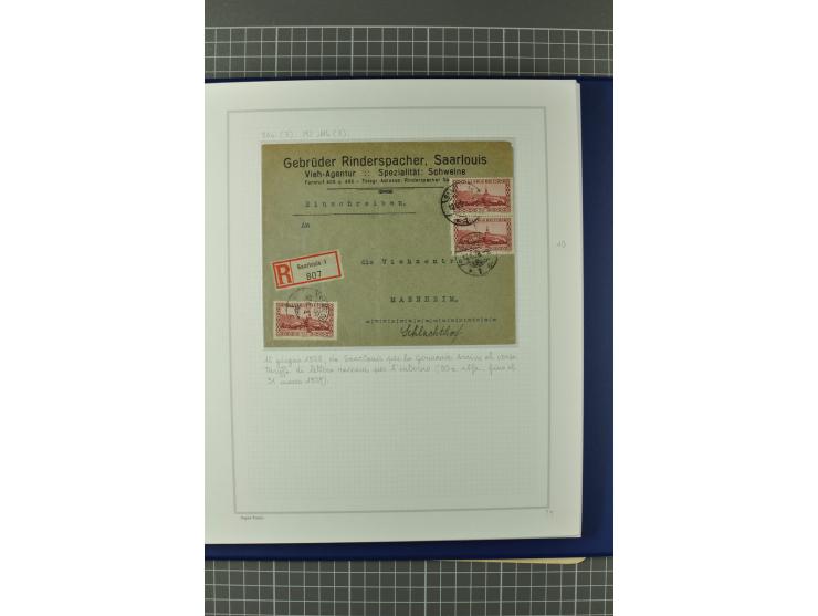 1921/34, Sammlung von über 250 Briefen und Karten in drei Alben, dabei Einzel und Mehrfachfrankaturen, Paketkarten, Wertbrief