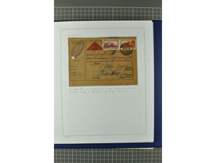 1921/34, Sammlung von über 250 Briefen und Karten in drei Alben, dabei Einzel und Mehrfachfrankaturen, Paketkarten, Wertbrief