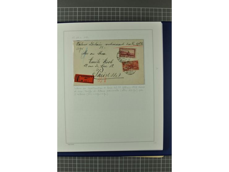 1921/34, Sammlung von über 250 Briefen und Karten in drei Alben, dabei Einzel und Mehrfachfrankaturen, Paketkarten, Wertbrief