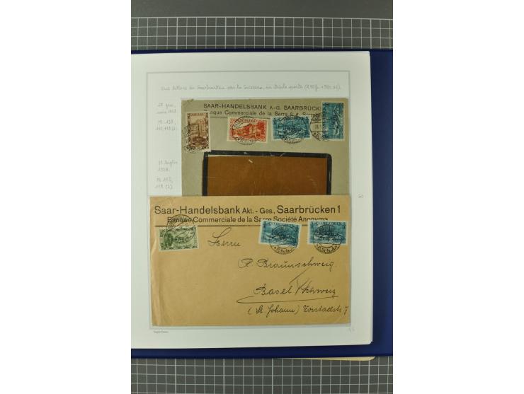 1921/34, Sammlung von über 250 Briefen und Karten in drei Alben, dabei Einzel und Mehrfachfrankaturen, Paketkarten, Wertbrief