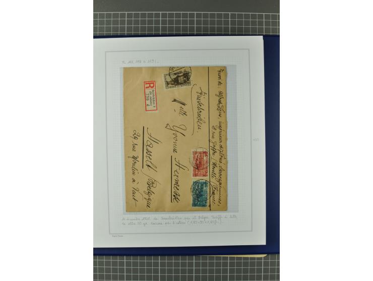 1921/34, Sammlung von über 250 Briefen und Karten in drei Alben, dabei Einzel und Mehrfachfrankaturen, Paketkarten, Wertbrief