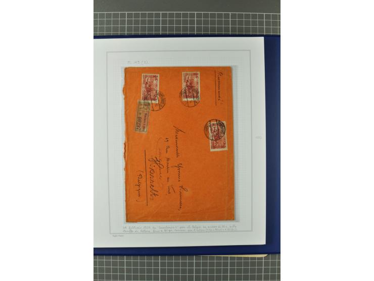 1921/34, Sammlung von über 250 Briefen und Karten in drei Alben, dabei Einzel und Mehrfachfrankaturen, Paketkarten, Wertbrief