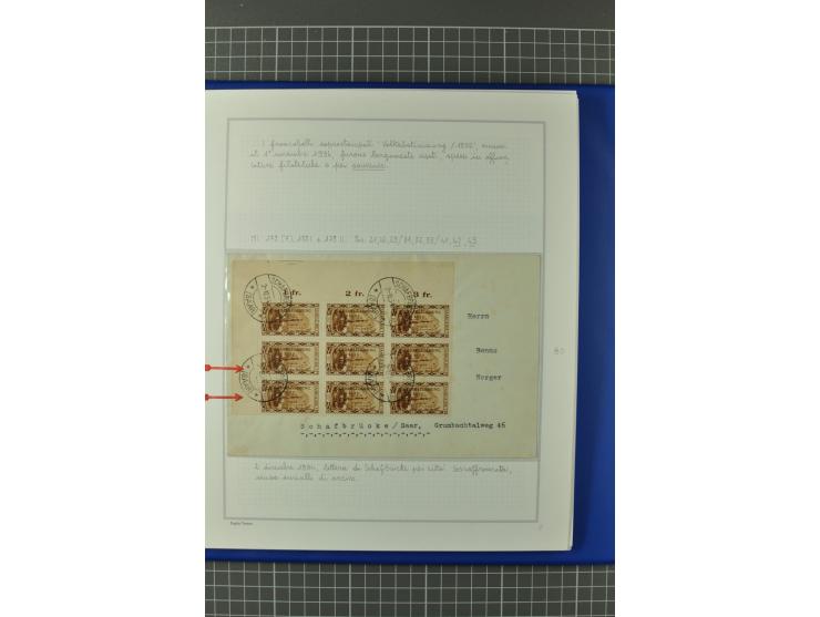 1921/34, Sammlung von über 250 Briefen und Karten in drei Alben, dabei Einzel und Mehrfachfrankaturen, Paketkarten, Wertbrief