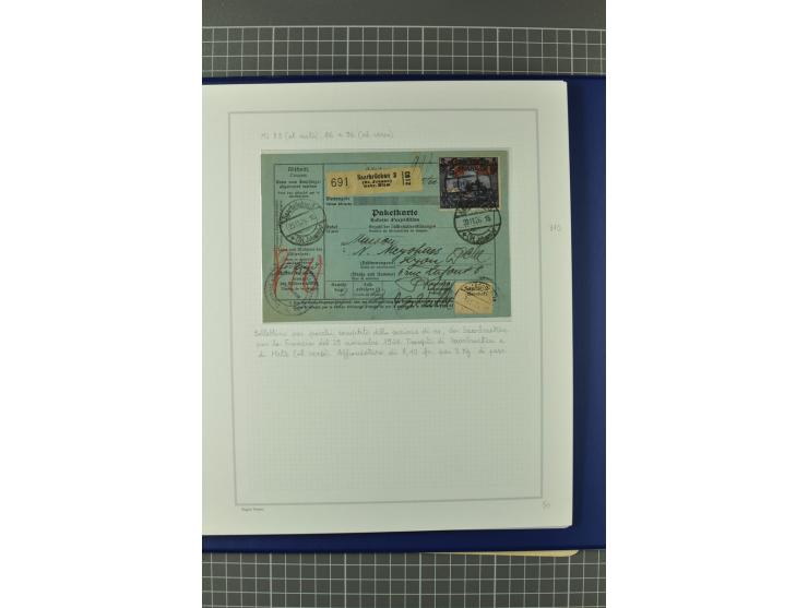 1921/34, Sammlung von über 250 Briefen und Karten in drei Alben, dabei Einzel und Mehrfachfrankaturen, Paketkarten, Wertbrief
