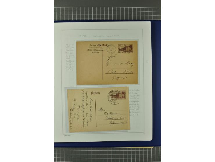 1921/34, Sammlung von über 250 Briefen und Karten in drei Alben, dabei Einzel und Mehrfachfrankaturen, Paketkarten, Wertbrief