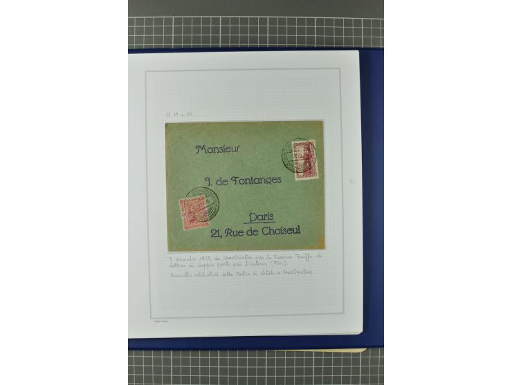 1921/34, Sammlung von über 250 Briefen und Karten in drei Alben, dabei Einzel und Mehrfachfrankaturen, Paketkarten, Wertbrief