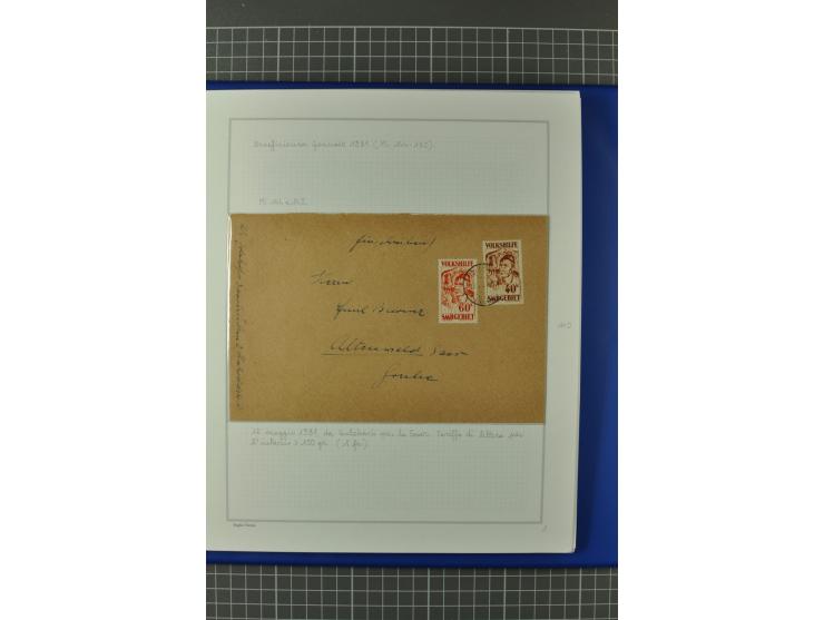 1921/34, Sammlung von über 250 Briefen und Karten in drei Alben, dabei Einzel und Mehrfachfrankaturen, Paketkarten, Wertbrief