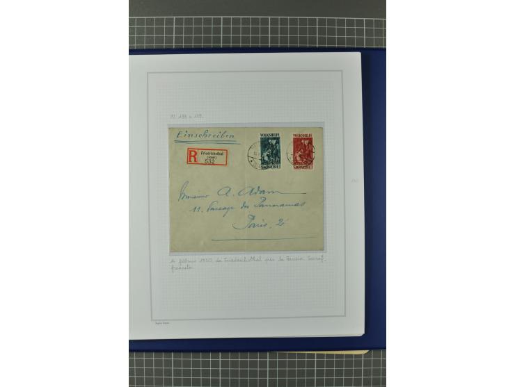 1921/34, Sammlung von über 250 Briefen und Karten in drei Alben, dabei Einzel und Mehrfachfrankaturen, Paketkarten, Wertbrief