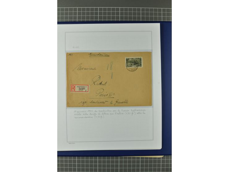 1921/34, Sammlung von über 250 Briefen und Karten in drei Alben, dabei Einzel und Mehrfachfrankaturen, Paketkarten, Wertbrief
