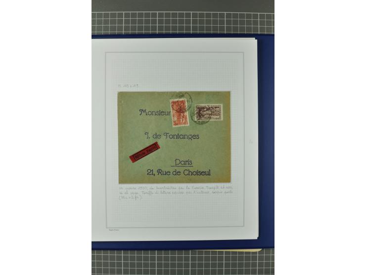 1921/34, Sammlung von über 250 Briefen und Karten in drei Alben, dabei Einzel und Mehrfachfrankaturen, Paketkarten, Wertbrief