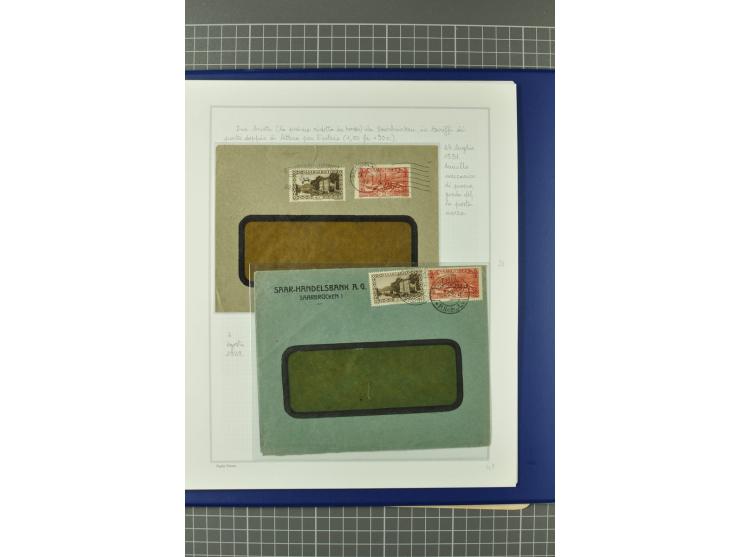 1921/34, Sammlung von über 250 Briefen und Karten in drei Alben, dabei Einzel und Mehrfachfrankaturen, Paketkarten, Wertbrief