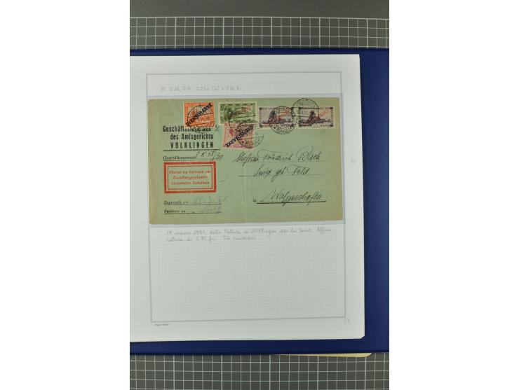 1921/34, Sammlung von über 250 Briefen und Karten in drei Alben, dabei Einzel und Mehrfachfrankaturen, Paketkarten, Wertbrief
