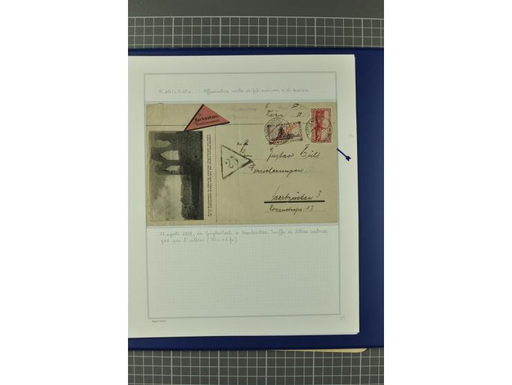 1921/34, Sammlung von über 250 Briefen und Karten in drei Alben, dabei Einzel und Mehrfachfrankaturen, Paketkarten, Wertbrief