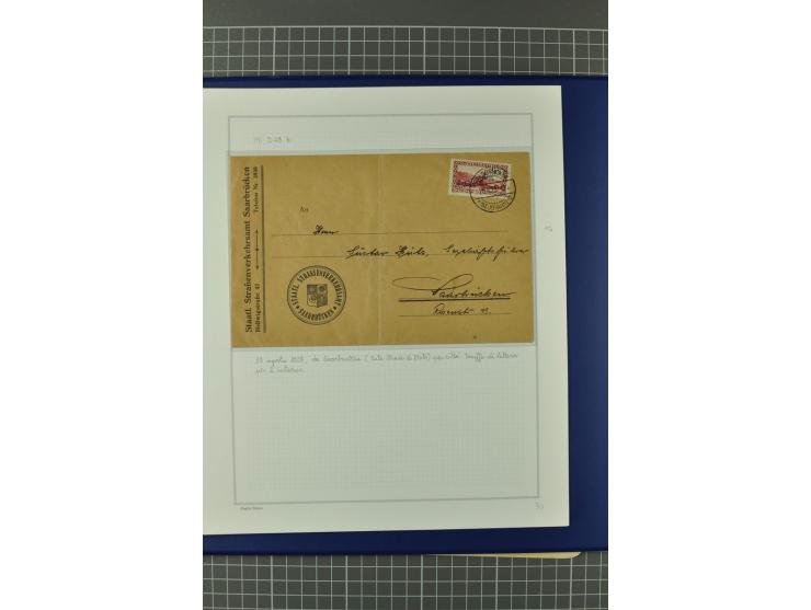 1921/34, Sammlung von über 250 Briefen und Karten in drei Alben, dabei Einzel und Mehrfachfrankaturen, Paketkarten, Wertbrief