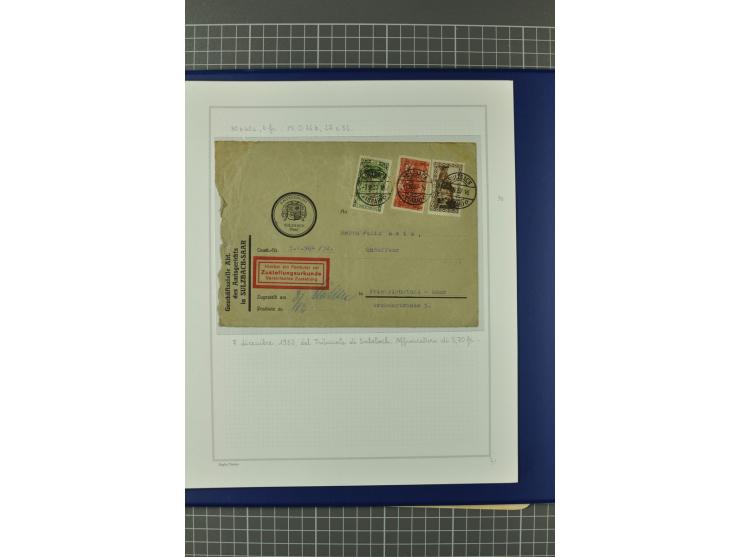 1921/34, Sammlung von über 250 Briefen und Karten in drei Alben, dabei Einzel und Mehrfachfrankaturen, Paketkarten, Wertbrief