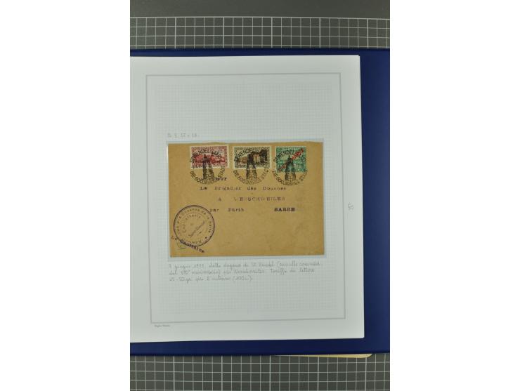 1921/34, Sammlung von über 250 Briefen und Karten in drei Alben, dabei Einzel und Mehrfachfrankaturen, Paketkarten, Wertbrief