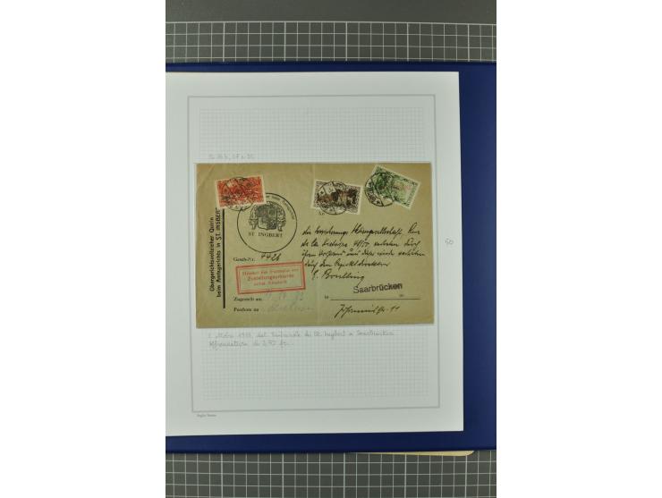 1921/34, Sammlung von über 250 Briefen und Karten in drei Alben, dabei Einzel und Mehrfachfrankaturen, Paketkarten, Wertbrief