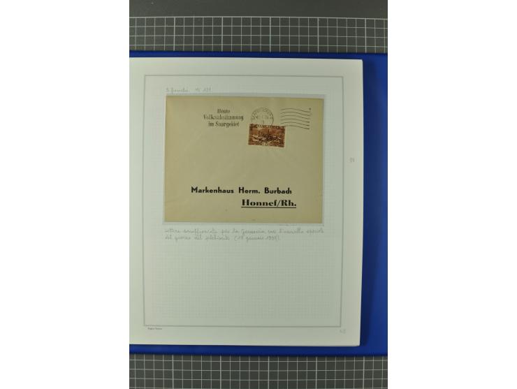 1921/34, Sammlung von über 250 Briefen und Karten in drei Alben, dabei Einzel und Mehrfachfrankaturen, Paketkarten, Wertbrief