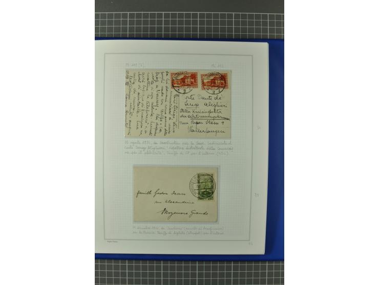 1921/34, Sammlung von über 250 Briefen und Karten in drei Alben, dabei Einzel und Mehrfachfrankaturen, Paketkarten, Wertbrief