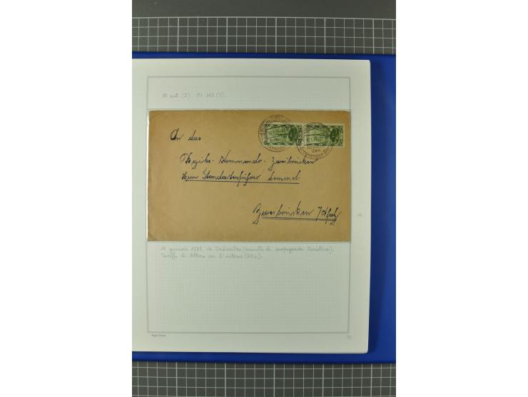 1921/34, Sammlung von über 250 Briefen und Karten in drei Alben, dabei Einzel und Mehrfachfrankaturen, Paketkarten, Wertbrief