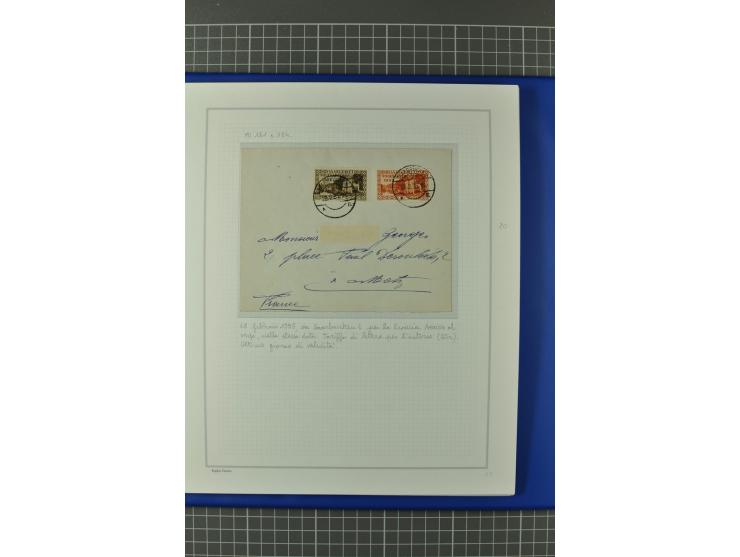 1921/34, Sammlung von über 250 Briefen und Karten in drei Alben, dabei Einzel und Mehrfachfrankaturen, Paketkarten, Wertbrief