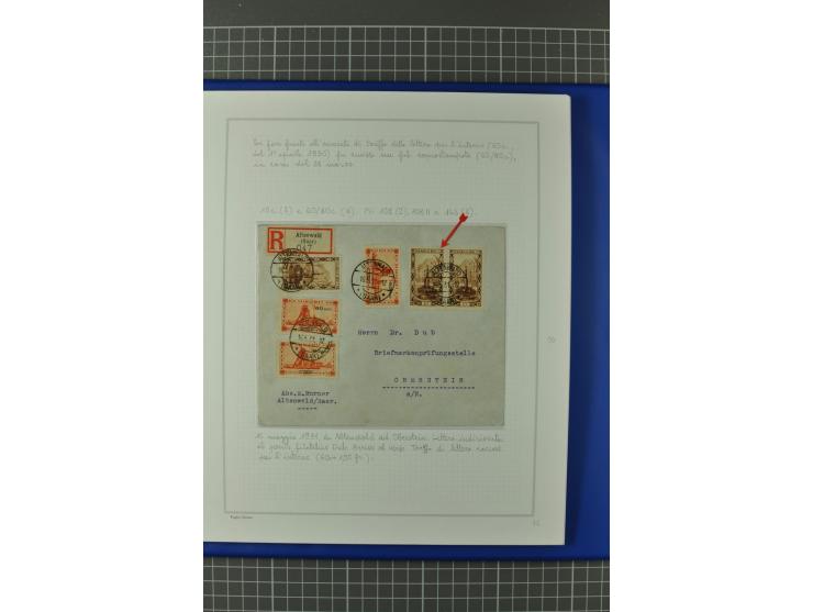 1921/34, Sammlung von über 250 Briefen und Karten in drei Alben, dabei Einzel und Mehrfachfrankaturen, Paketkarten, Wertbrief