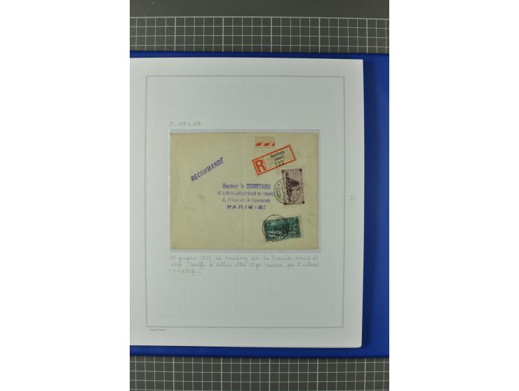 1921/34, Sammlung von über 250 Briefen und Karten in drei Alben, dabei Einzel und Mehrfachfrankaturen, Paketkarten, Wertbrief