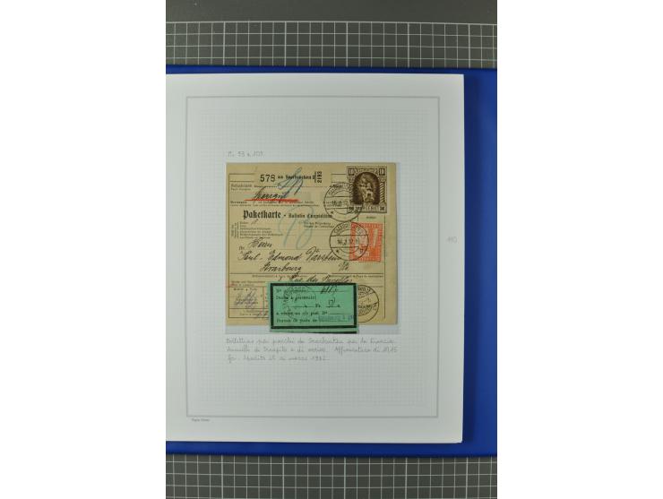 1921/34, Sammlung von über 250 Briefen und Karten in drei Alben, dabei Einzel und Mehrfachfrankaturen, Paketkarten, Wertbrief