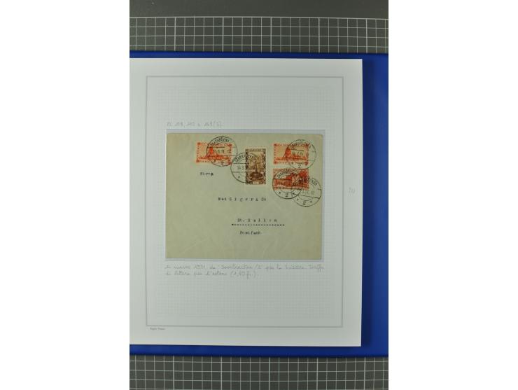 1921/34, Sammlung von über 250 Briefen und Karten in drei Alben, dabei Einzel und Mehrfachfrankaturen, Paketkarten, Wertbrief