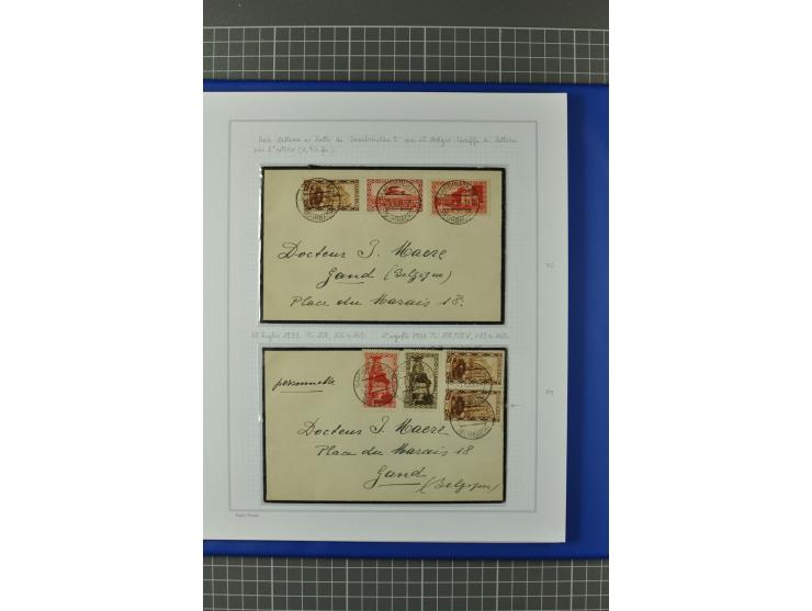1921/34, Sammlung von über 250 Briefen und Karten in drei Alben, dabei Einzel und Mehrfachfrankaturen, Paketkarten, Wertbrief