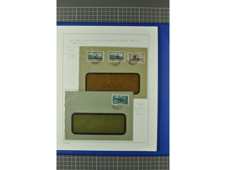 1921/34, Sammlung von über 250 Briefen und Karten in drei Alben, dabei Einzel und Mehrfachfrankaturen, Paketkarten, Wertbrief