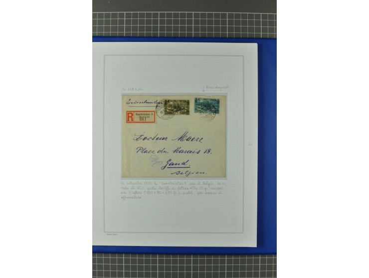 1921/34, Sammlung von über 250 Briefen und Karten in drei Alben, dabei Einzel und Mehrfachfrankaturen, Paketkarten, Wertbrief