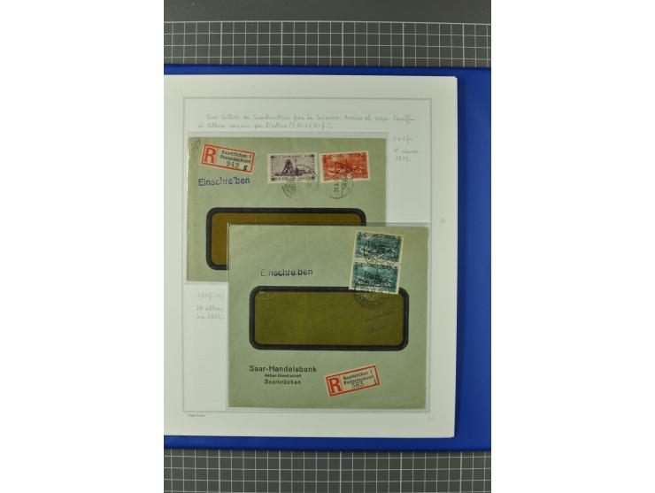 1921/34, Sammlung von über 250 Briefen und Karten in drei Alben, dabei Einzel und Mehrfachfrankaturen, Paketkarten, Wertbrief
